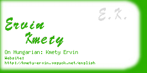 ervin kmety business card